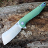 Artisan Osprey ATZ1803GGNM, 3.74" M390 Plain Blade, Green TC4 Titanium Handle