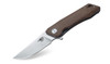 Bestech BTKG10C2 Thron, 3.0" Sandvick 12C27 Stonewash Plain Blade, Beige G-10 Handle