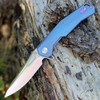 Artisan Zumwalt ATZ1808GBUM, 3.78" M390 Plain Blade, Blue Titanium Handle