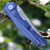 Artisan Zumwalt ATZ1808GBUM, 3.78" M390 Plain Blade, Blue Titanium Handle