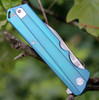Artisan Littoral  ATZ1703GBU, 3.54 in. S35VN Plain Blade, Blue Titanium Handle