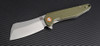 Artisan Osprey ATZ1803PGNF, 3.94" D2 Plain Blade, Green (Flat) G-10 Handle