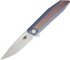 Bestech BT1701D Shogun, 3.54" CPM-S35VN Stonewash Plain Blade, Blue/Bronze Titanium Handle