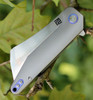 Artisan Osprey ATZ1803GGYS, 3.74" S35VN Plain Blade, Gray TC4 Titanium Handle