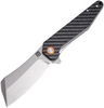 Artisan Osprey ATZ1803PCF, 3.94" D2 Plain Blade, Carbon Fiber (Flat) Handle