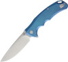 Artisan Tradition Framelock ATZ1702GBU, 3.94" S35VN Plain Blade, Blue Titanium Handle
