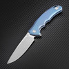 Artisan Tradition Framelock ATZ1702GBU, 3.94" S35VN Plain Blade, Blue Titanium Handle