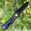 Krudo SNG247 DRASTIK Folder, 3.75" 9Cr18MoV Plain Edge, Stainless Handle w/Carbon Fiber Inserts