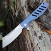 Artisan Tomahawk ATZ1815GBUM, 3.75" M390 Plain Blade, Blue Titanium Handle
