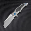 Artisan Apache ATZ1813GGYM, 3.82" M390 Plain Blade, Gray Titanium/Carbon Fiber Handle