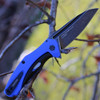 Kershaw Natrix Assisted Opening Knife (7007BLUBW)- 3.25" Blackwashed 8Cr13MoV Drop Point Blade, Blue G-10 Handle