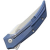 Reate Knives 016 Star Boy Framelock Blue Titanium, 3.25 in RWL 34 Steel Plain Blade