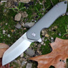 Kizer Guru (KI3504K2) 3" CPM-S35VN Satin Sheepsfoot Plain Blade, Gray Titanium Handle