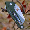 Artisan Ravine ATZ1819PGN, 2.83" D2 Steel Tanto Blade, Green G10 Handle