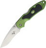 V Nives 30138 Griptide, 3.25" 8Cr14MoV Plain Blade, Green Aluminum, Black Rubber Inlay Handle