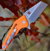 Artisan Ravine ATZ1819POE, 2.83" D2 Steel Tanto Blade, Orange G10 Handle