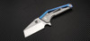 Artisan Ravine ATZ1819GBUM, 2.83" M390 Steel Tanto Blade, Blue Titanium Handle