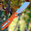 Artisan Tomahawk   ATZ1815PSOEF, 2.36" D2 Steel Tanto Blade, Orange G10 Handle