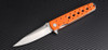 Artisan Virginia ATZ1807POEF, 3.94" D2 Plain Blade, Flat Orange G-10 Handle