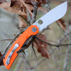 Spyderco Subvert C239GPOR, 4.14" CPM S30V Plain Blade, Orange G10/Titanium Handles