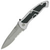 Smith & Wesson Silver S.W.A.T. Assisted Linerlock. Silver finish handles. Matte finish blade. Combo edge blade