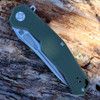 Artisan Zumwalt ATZ1808PGNF, 3.94" D2 Plain Blade, Flat Green G-10 Handle