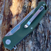 Artisan Zumwalt ATZ1808PGNF, 3.94" D2 Plain Blade, Flat Green G-10 Handle