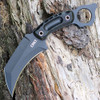 CRKT Du Hoc (CR2630) 5.10" SK-5 Black Powder Coated Karambit Plain Blade, Black G-10 Handle, Black Glass Reinforced Nylon Belt Sheath