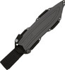 Kershaw Camp 10 1077 outdoor machete view showing the 10-inch black powdercoated 65Mn carbon steel blade and rubberized Sure-Grip handle.