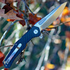 Artisan Zumwalt ATZ1808PCF, 3.94" D2 Plain Blade, Carbon Fiber Handle