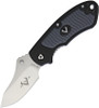 V Nives 30145 Stout, 2.5" 8Cr14MoV Plain Blade, Black Aluminum, Gray Rubber Inlay Handle