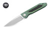 Bestech Knives BT1803B SHINKANZEN, 3.54" S35VN Plain Blade, Green Titanium Handle w/Carbon Fiber Inlay