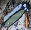Artisan Falcon ATZ1809PBGN, 3.94" D2 Plain Blade, Green/Black Aluminum/G-10 Handle