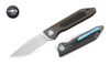 Bestech Knives BT1803D SHINKANZEN, 3.54" S35VN Plain Blade, Bronze Titanium Handle w/Carbon Fiber Inlay