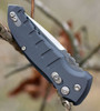 Hogue Microswitch (HO24112) 2.75" CPM-154 Stonewashed Drop Point Plain Blade, Gray Anodized Aluminum Handle
