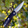 CIVIVI Baklash Folding Knife (C801C)- 3.50" Satin 9Cr18MoV Drop Point Blade, Black G-10 Handles