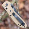 Benchmade Griptilian 551BKSN-S30V, 3.45" S30V Drop Point Black Plain Blade, Sand Color Noryl GTX Handle