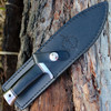 Hibben Alaskan Boot Knife GH5055, 5" 7Cr13 SS Satin Blade, Black Linen Micarta Handle