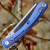 Artisan Orthodox ATZ1817GBUM, 3.75" M390 Satin Blade, Blue Titanium Handle