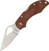 BYRD ROBIN 2 (BY10PBN2) 2.4" 8Cr13MoV Satin Clip Point Plain Blade, Brown Fiberglass Reinforced Nylon Handle