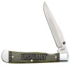 Case 15006 US Army TrapperLock w/Clip, Smooth Olive Green Bone Handle (6154LC SS)