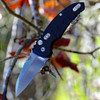 Hogue A01 Microswitch (HO24100) 2.75" CPM-154 Stonewashed Wharncliffe Plain Blade, Black Anodized Aluminum Handle