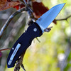 Hogue A01 Microswitch (HO24100) 2.75" CPM-154 Stonewashed Wharncliffe Plain Blade, Black Anodized Aluminum Handle