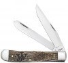 Case John Wayne Trapper 10705, Tru-Sharp SS Blade, Natural Bone with Amber Color Wash Handle