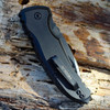 Hogue A01 Microswitch (HO24106) 2.75" CPM-154 Black Cerakote Finished Wharncliffe Plain Blade, Black Anodized Aluminum Handle