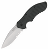 Kershaw Clash Assisted Opening Knife (1605ST)- 3.10 Stonewashed 8Cr13MoV Partially Serrated Drop Point Blade, Black GFN Handle
