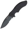 Kershaw Clash Assisted Opening Knife (1605CKTST)- 3.10" Black 8Cr13MoV Partially Serrated Drop Point Blade, Black GFN Handle