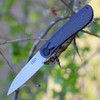 CRKT Slacker (CRK350KXP) 3.32" 1.4116 Satin Drop Point Plain Blade, Black Checkered Aluminum Handle