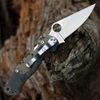 Spyderco Para Military 2 C81GPCMO2 with satin CPM S45VN plain edge blade and digital camo G-10 handle,  open view