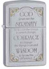 Zippo Z28458 Classic, Serenity Prayer, Satin Chrome